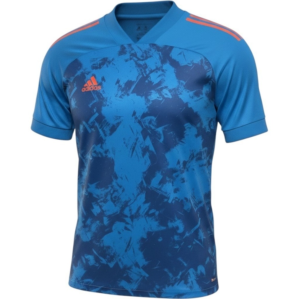 Adidas Condivo 20 PrimeBlue Soccer Football Jersey Blue Orange Mens XL